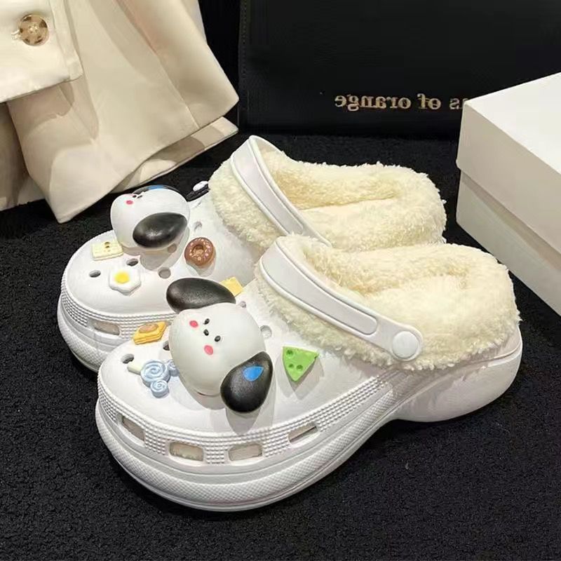 Women's Winter Fleece-lined Warm Cute Couple Cotton Home Women's Shoes