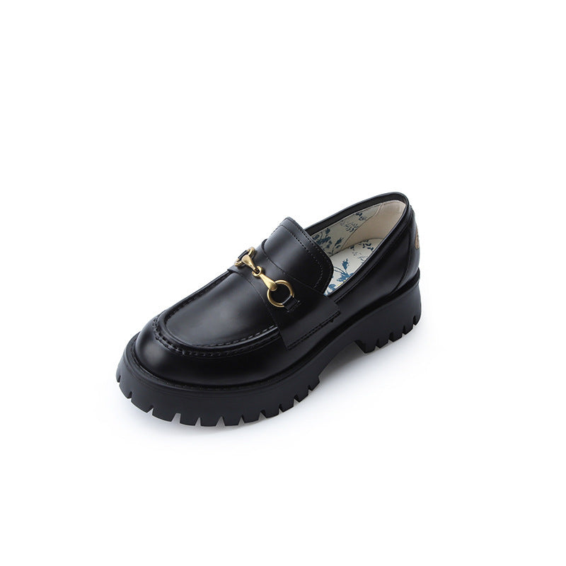 Women's Mini Little Bee Mary Jane Platform Thick Bottom British Loafers