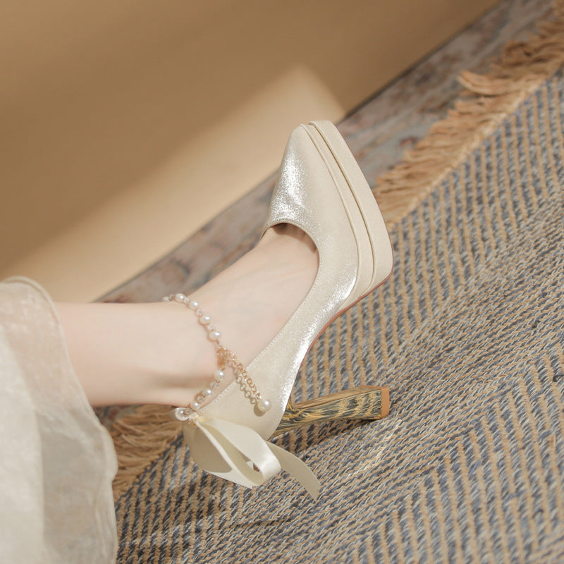Women's Chunky Mary Jane High Platform Bridal Women's Fashion Shoes