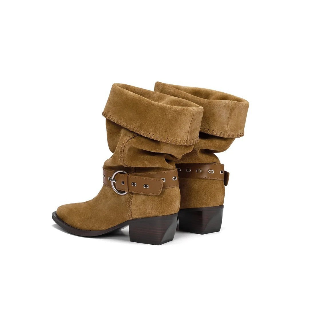 Women's Special Interest Light Luxury Handmade Retro Soft Vintage Knight Women's Leather Boots