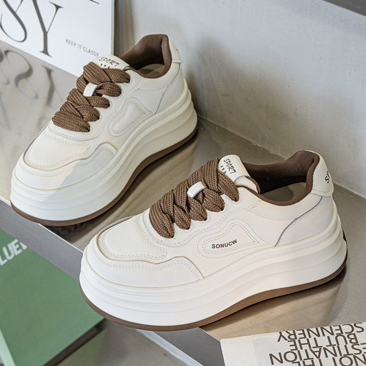 Women's Thick-soled White Spring Portable Sports Small Casual Shoes
