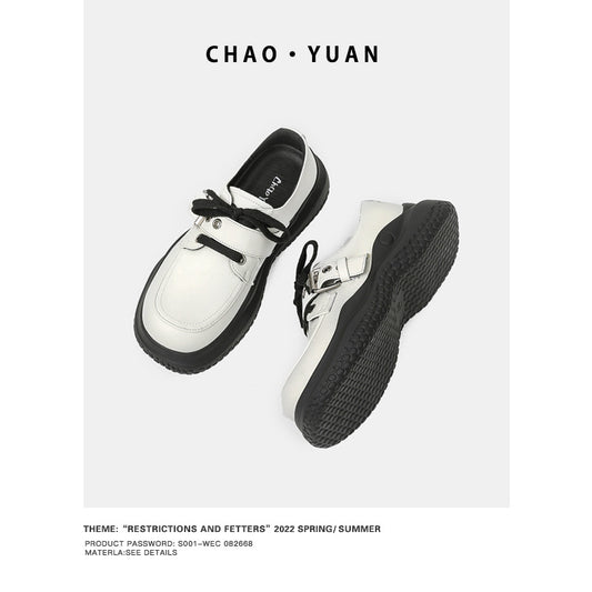 Women's Super Yuan Small Autumn Thick Bottom Versatile Single-layer Design Leather Shoes