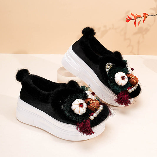 Head Handmade Adult Cloth Platform Outer Women's Shoes