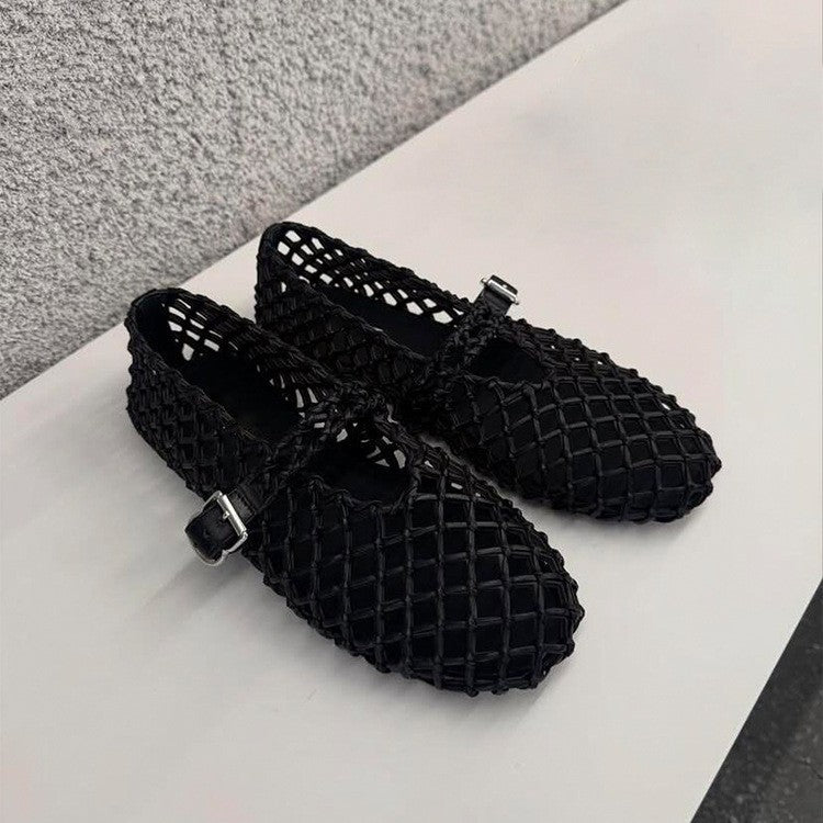 Sheepskin Version Korean Style Niche Woven Women's Fashion Shoes