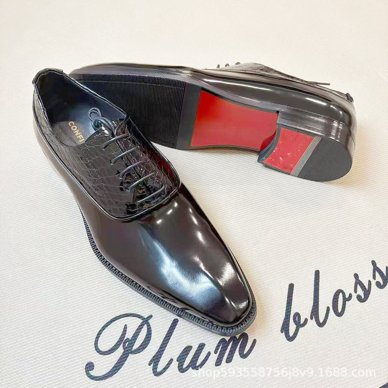 Men's Formal Wear Genuine Slit Beads Snake Men's Business Leather Shoes