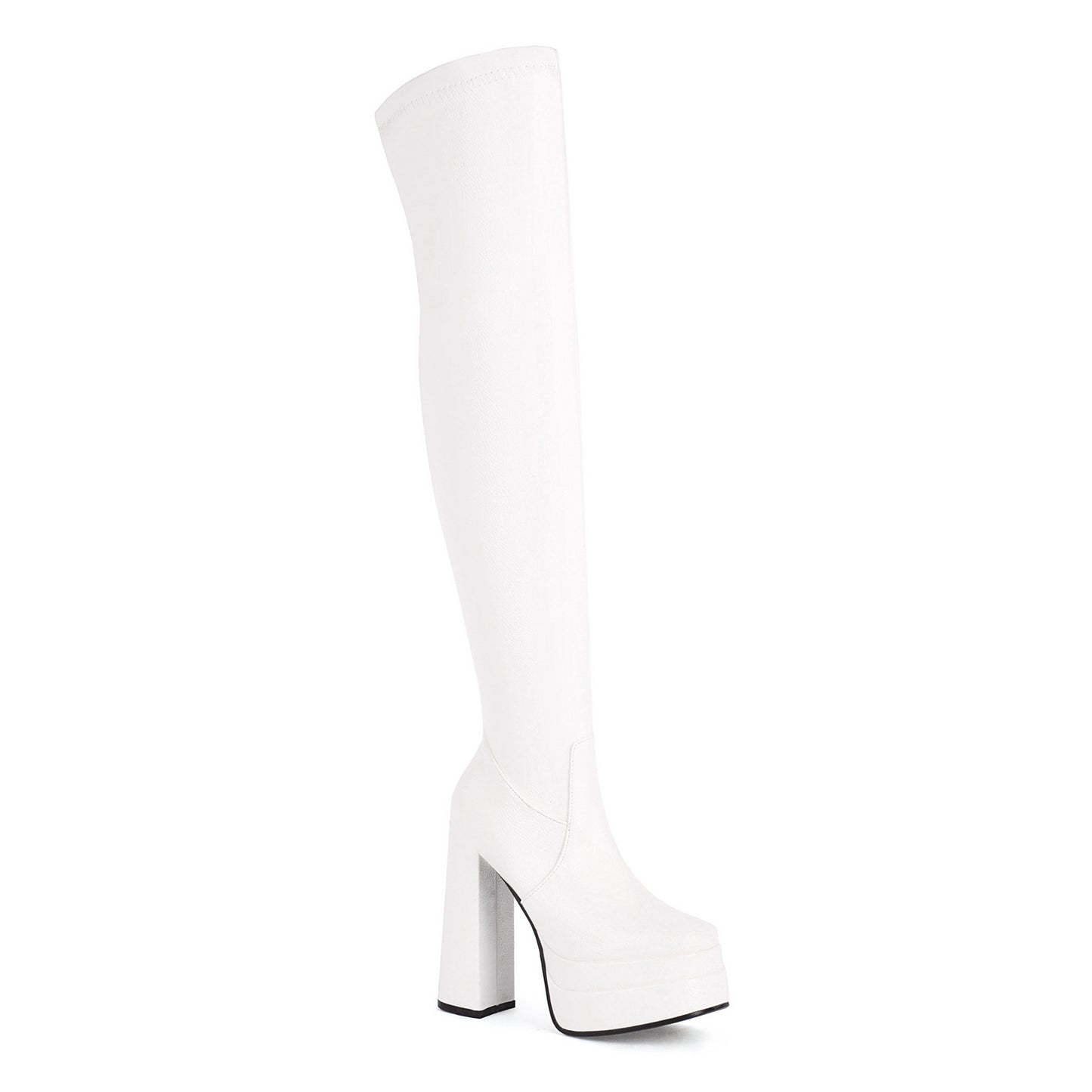 Women's Patent Waterproof Platform High Long Heels