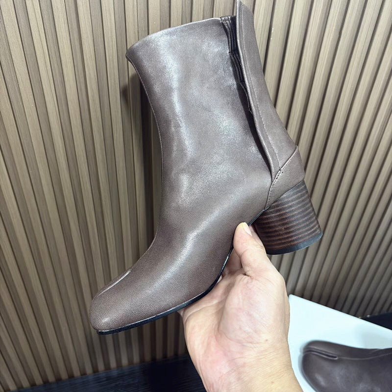 Women's Affordable Luxury Trotter Sheepskin Mid Chelsea High Women's Leather Boots