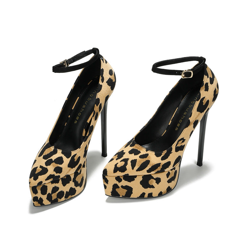 Thick-soled Waterproof Platform Nightclub Catwalk Pointed High Women's Fashion Shoes