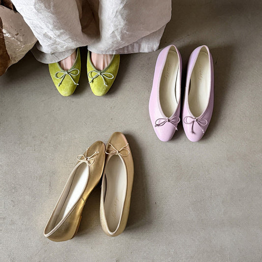 Women's Flat Spring Genuine Inside Outside Bow Korean Style Women's Fashion Shoes
