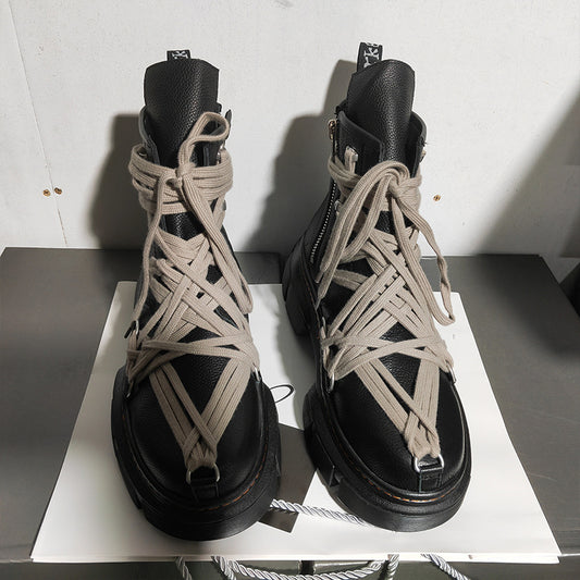 Men's Genuine High Version Popular Handsome Dark Style Sneakers