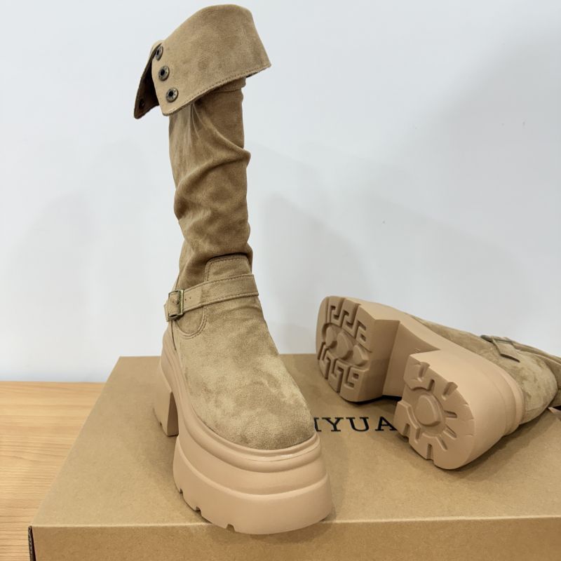 Women's Over The Knee Super Hot Fashion Veet Padded Waste Women's Leather Boots