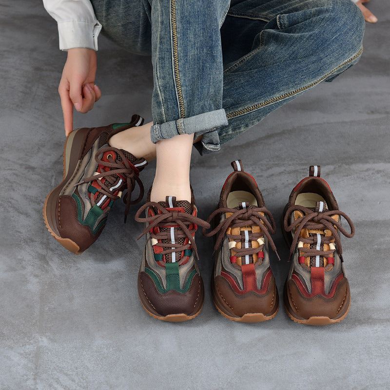 Replenishment Genuine British Style Platform Color Matching Women's Sports Shoes