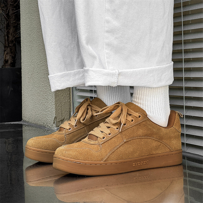 Women's & Men's High Version Platform Board Suede Matte Men's Casual Leather Shoes