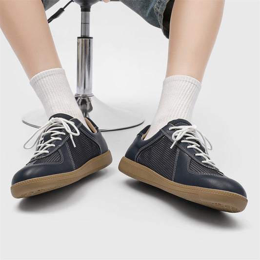 Men's Sports Round Toe Flat Bottom Lace Up Men's Board Shoes