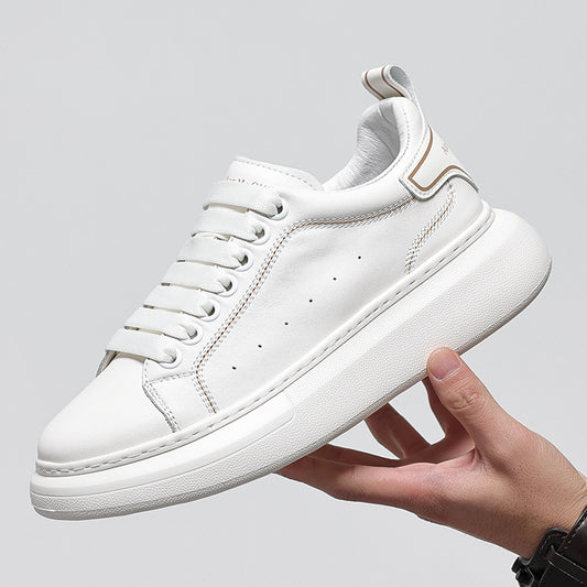 Men's Cowhide Easy Wear Korean Fashion Sports Trendy Versatile Lightweight Soft Men's Shoes