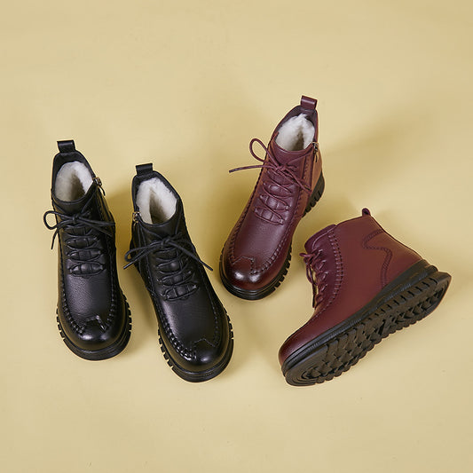 Women's Winter Wool Mother's Cotton Soft Bottom Fleece-lined Warm Leisure Women's Shoes