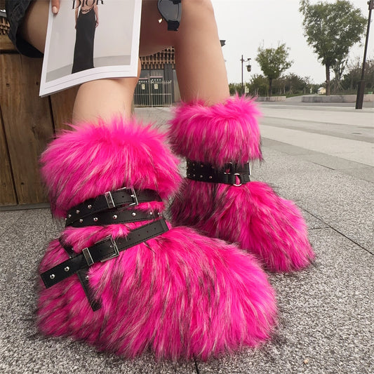 Street Hot Platform Punk Rivet Slimming Boots