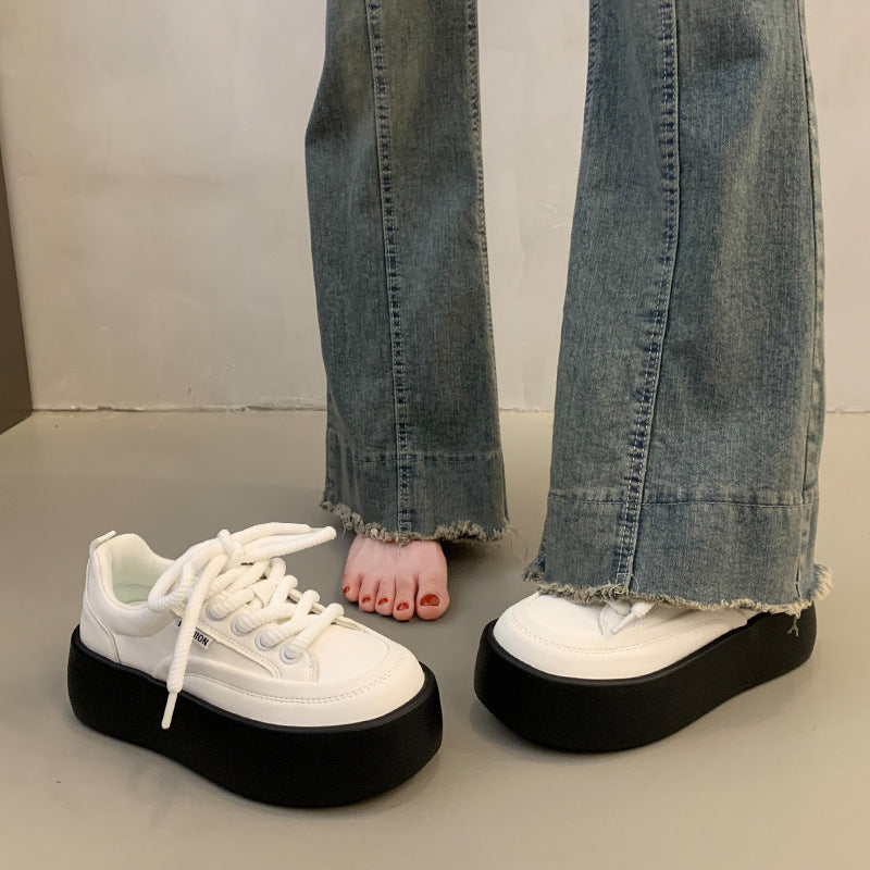 Women's Platform Heightened Easy Wear Korean Leisure Sneakers