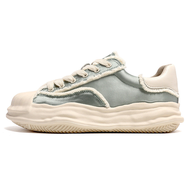 Women's Dissoed White Thick Bottom Versatile Shell Casual Shoes