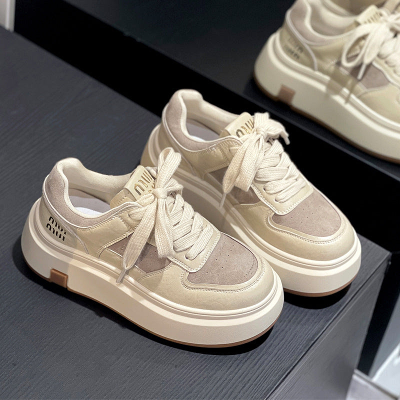 Women's Fleece-lined White Increased Mcqueen Platform Women's Casual Shoes