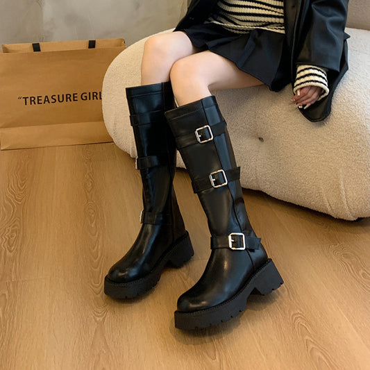 Women's Circumference Thick Leg Knight Bottom High Boots