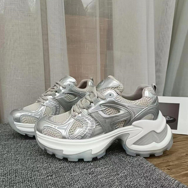 Women's Sier Platform Dad Spring Retro Fried Street Increased Lightweight Women's Sports Shoes