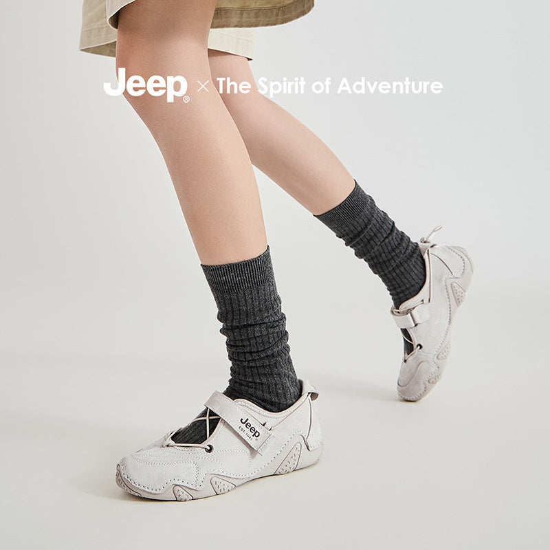 Women's Jeep Sports Mary Jane French Shallow Mouth Pumps Soft Women's Casual Shoes