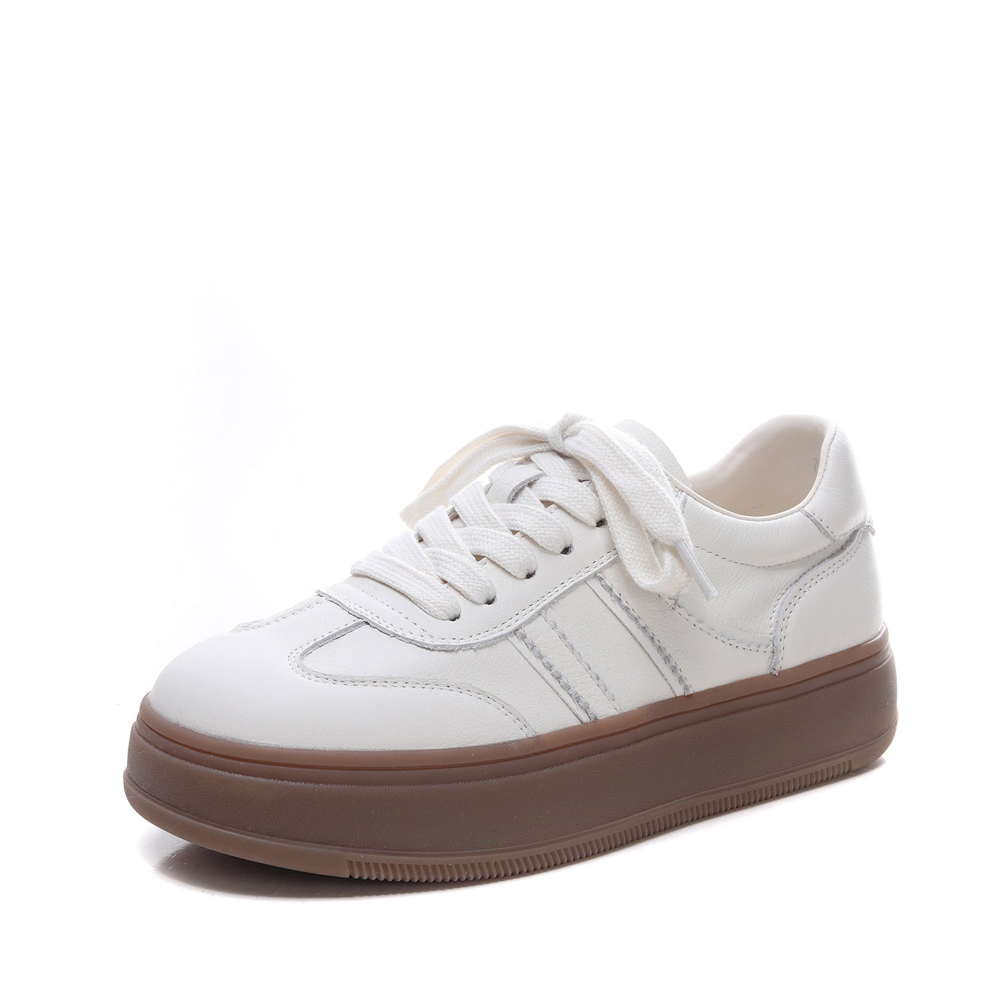 Women's First Layer Cowhide Easy Wear Spring Comfortable Portable Thick-soled German Sneakers