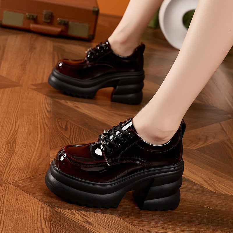 Women's Heightened Single Layer British Style Muffin Loafers