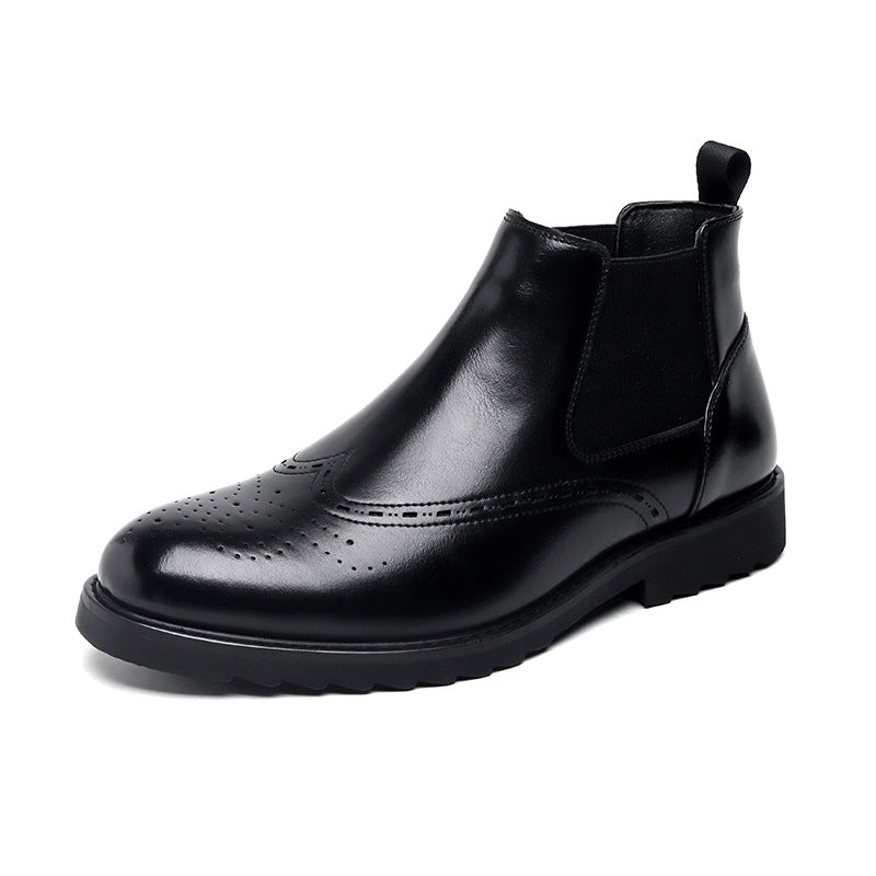 Men's Chelsea Gentleman British Style Versatile Brogue Boots
