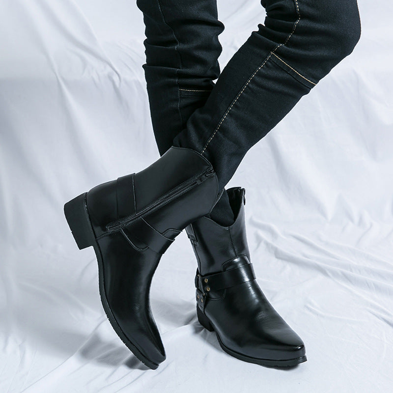 Men's British Martin Fashionable Western Black Chelsea Boots