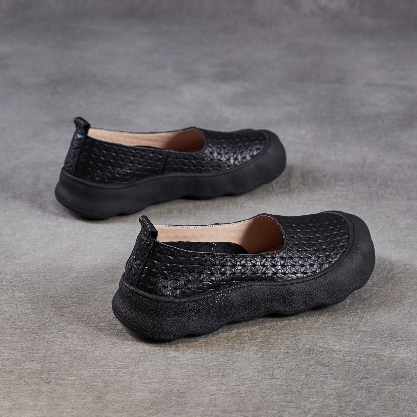 Women's Weave Embossed Vintage Soft Sole Thin Spring Women's Casual Shoes