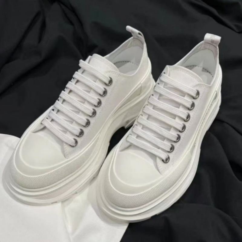 Women's High-grade Mcqueen Spring Height Increasing Platform Sports Women's Canvas Shoes