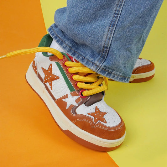 Women's & Men's Hamburger Platform Breathable Personality Joint Name Sneakers