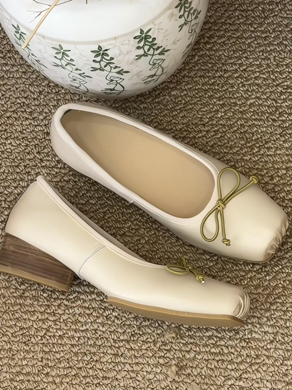 Women's Retro Ballet High-heeled Pumps Shallow Mouth Women's Fashion Shoes