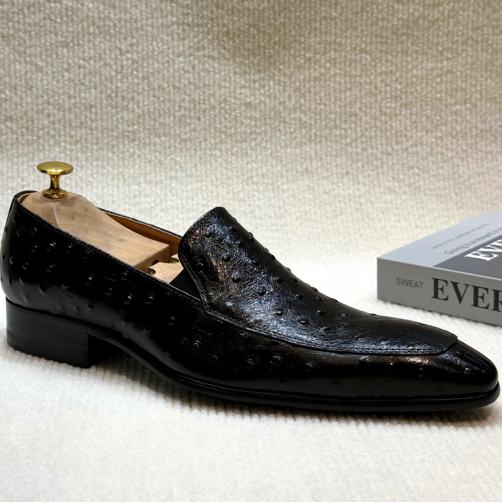 Trend Ostrich Grain One Pedal Business Light Loafers/doug Shoes