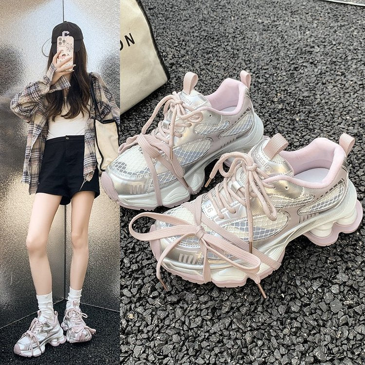Women's Genuine Platform Dad Spring Mesh Breathable Sneakers