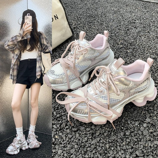 Women's Genuine Platform Dad Spring Mesh Breathable Sneakers