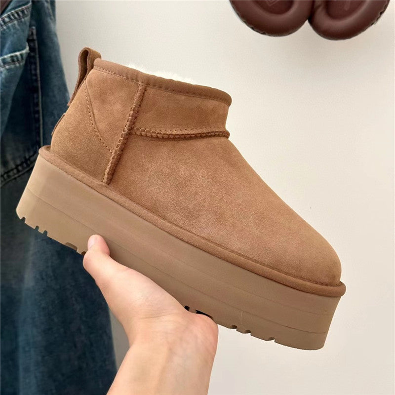 Face Short Platform Muffin Mini Small Women's Snow Boots