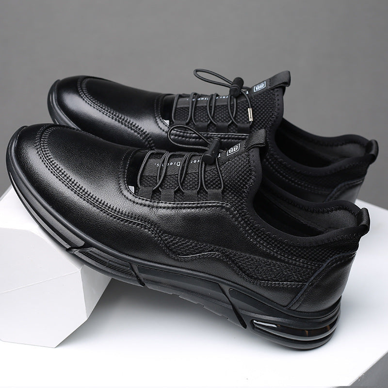 Men's Size Business Formal Wear Fattened Lace Up Leather Shoes