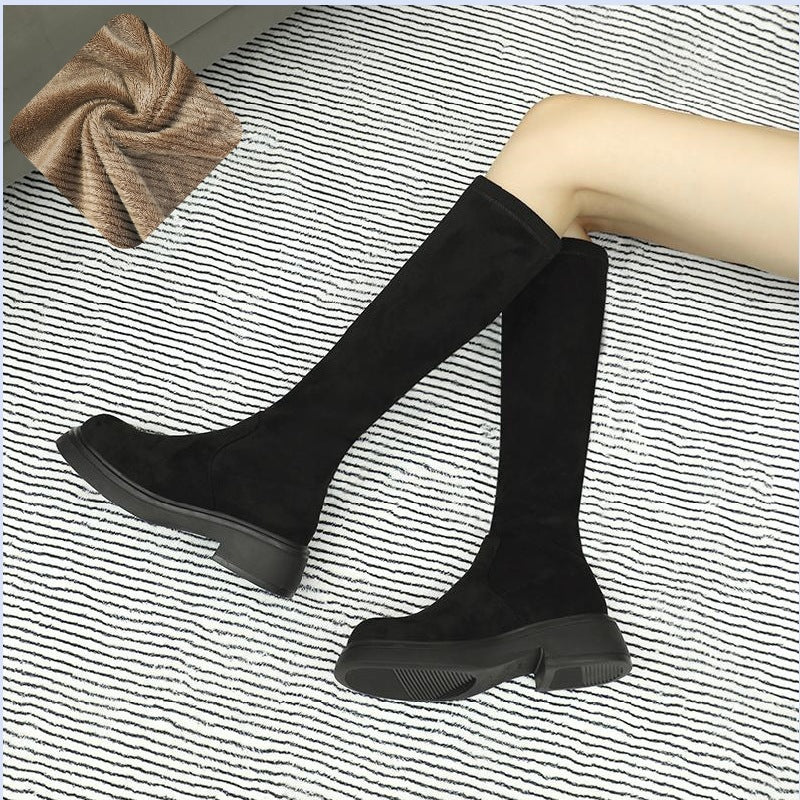 Women's Small Size Martin Short Suede High Slim Women's Leather Boots