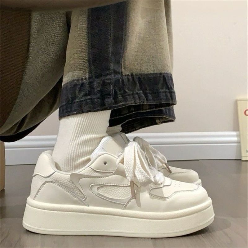 Women's Platform White Trendy Niche Sports Sneakers