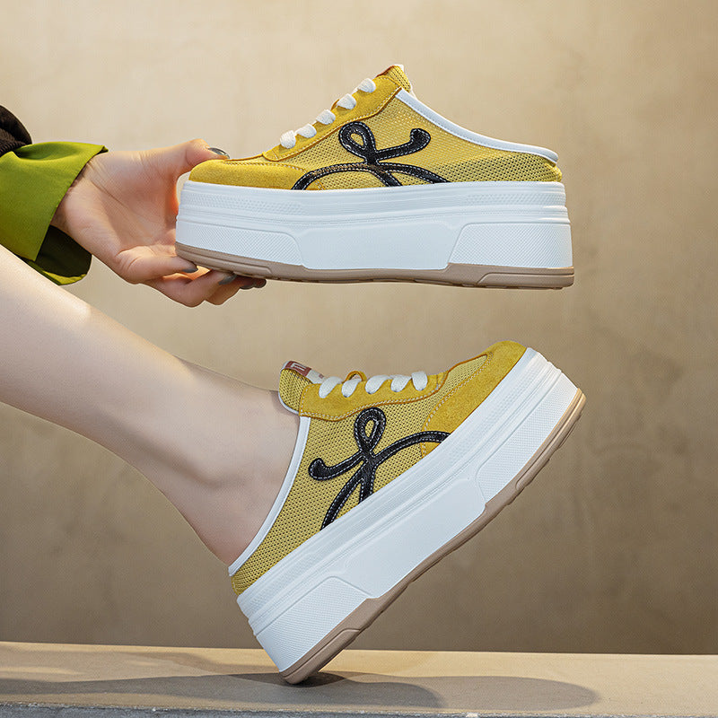 Half Color Matching Mesh Small Bottom Slippers