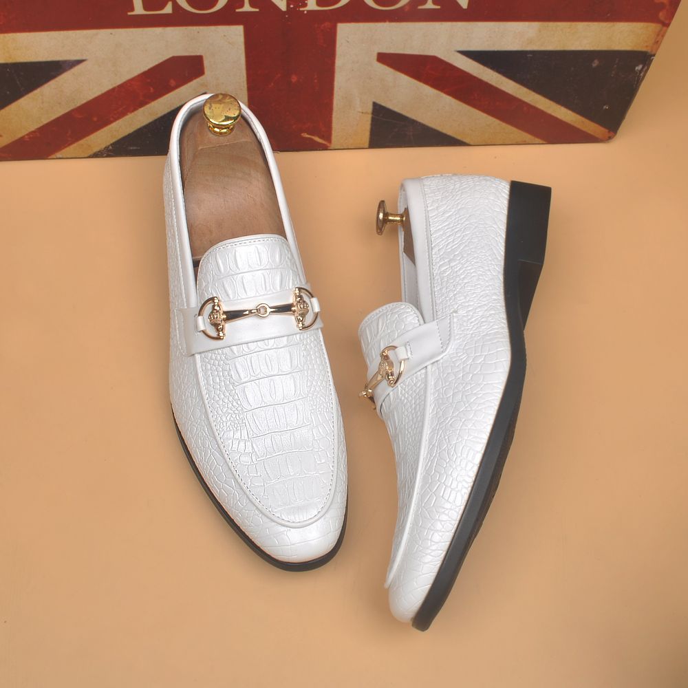 Men's British Pointed Crocodile Pattern Summer Versatile Breathable Genuine Doug Height Men's Casual Leather Shoes