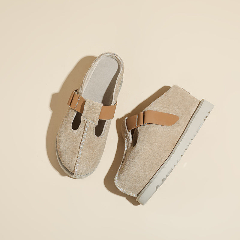 Women's Increased Toe Cap Outer Wear Half Slippers