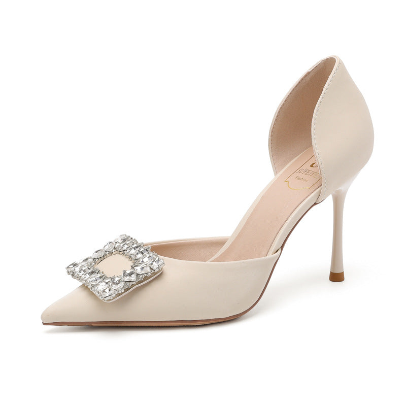 Women's Source Rhinestone Hollow High Summer Stiletto Heels