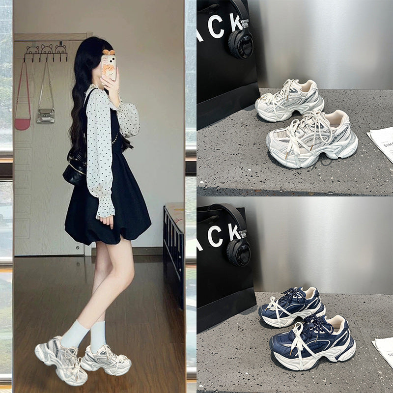 Women's Platform Dad Autumn Mesh Color Matching Women's Sports Shoes