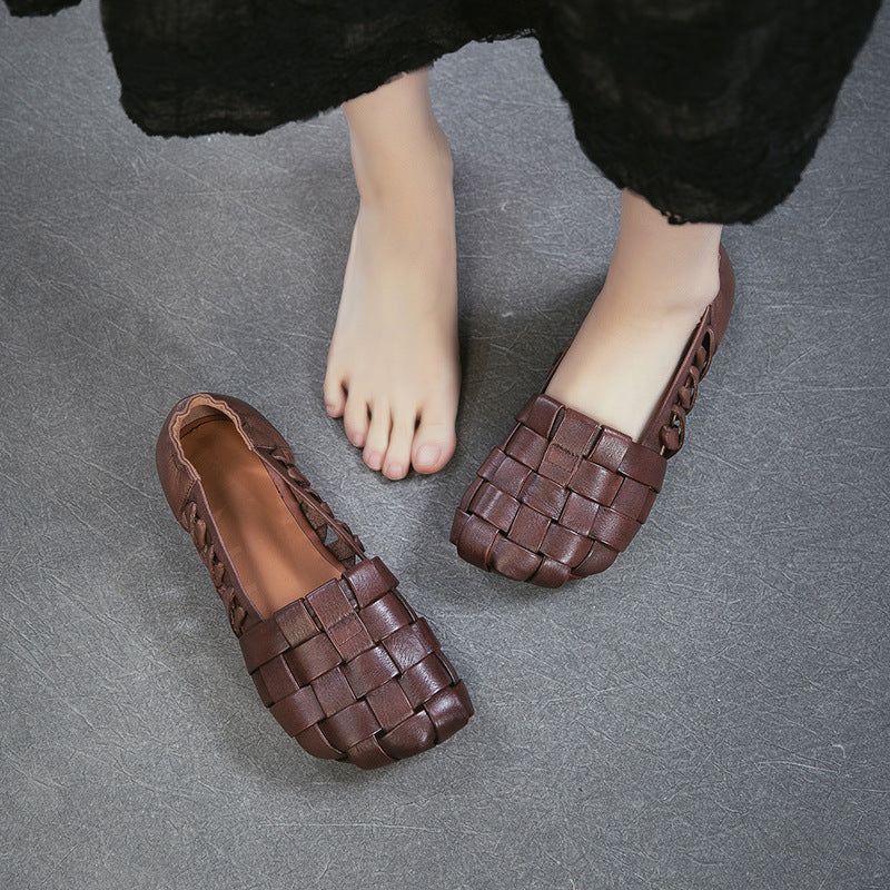 Cowhide Breathable Soft Bottom Slip-on Lofter Lightweight Comfortable Sandals