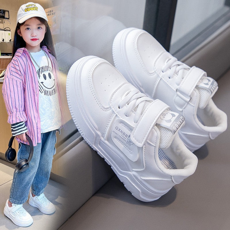 Children's Graceful Surface White Fashion Boys Kid's Sneakers