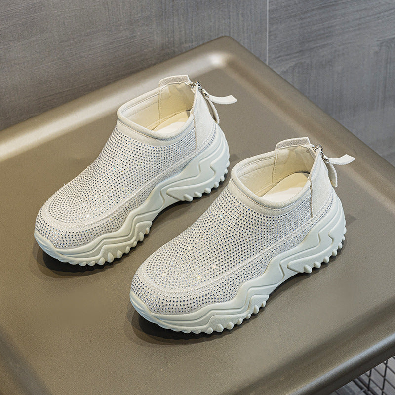 Women's Wear Thick-soled Small Closed Toe Height Increasing Hollow Hole Sports Women's Casual Shoes